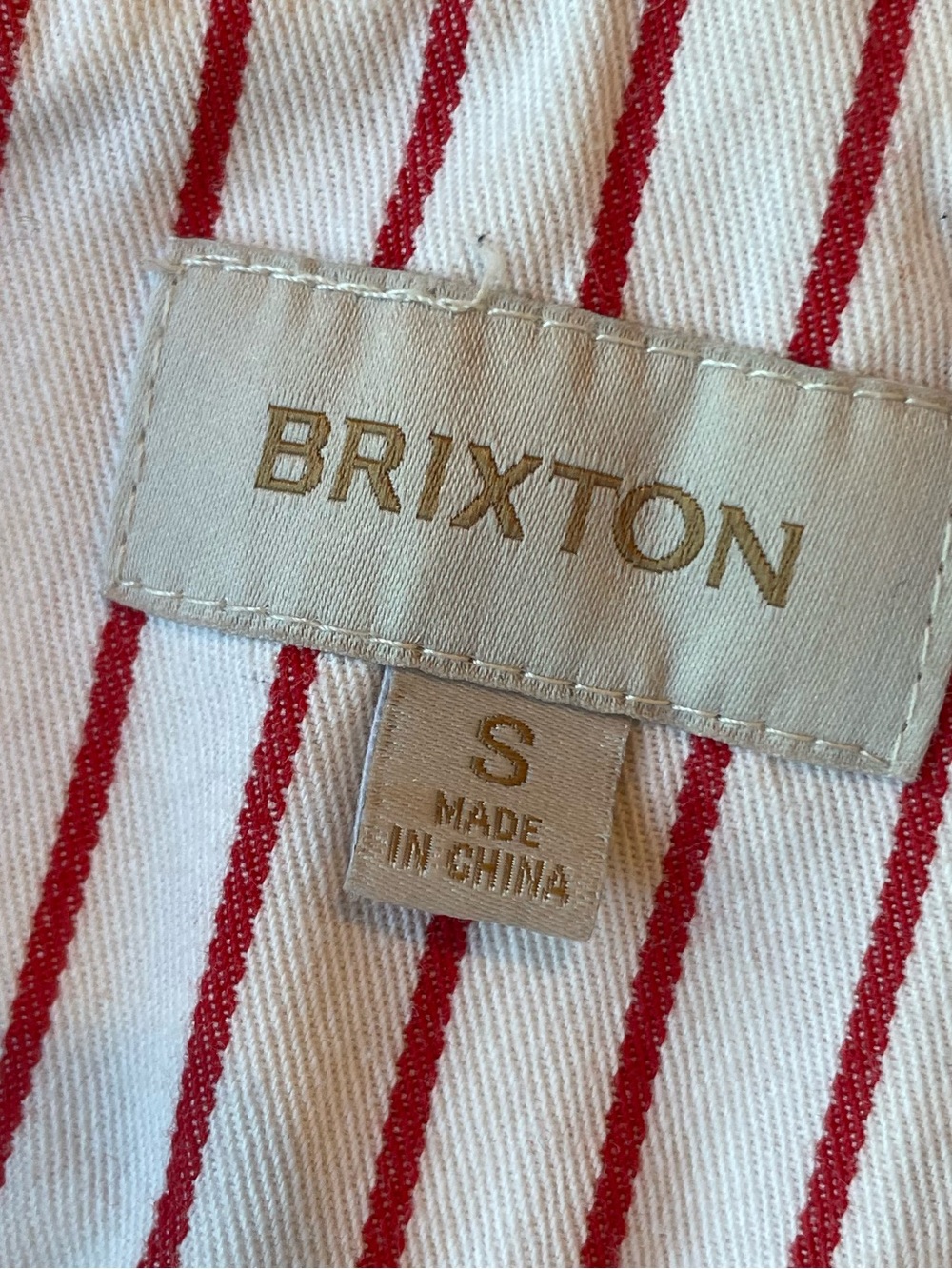 100% Cotton Brixton Costa Overall Aloha Red Pinstripe EUC - size Small - Picture 6 of 8